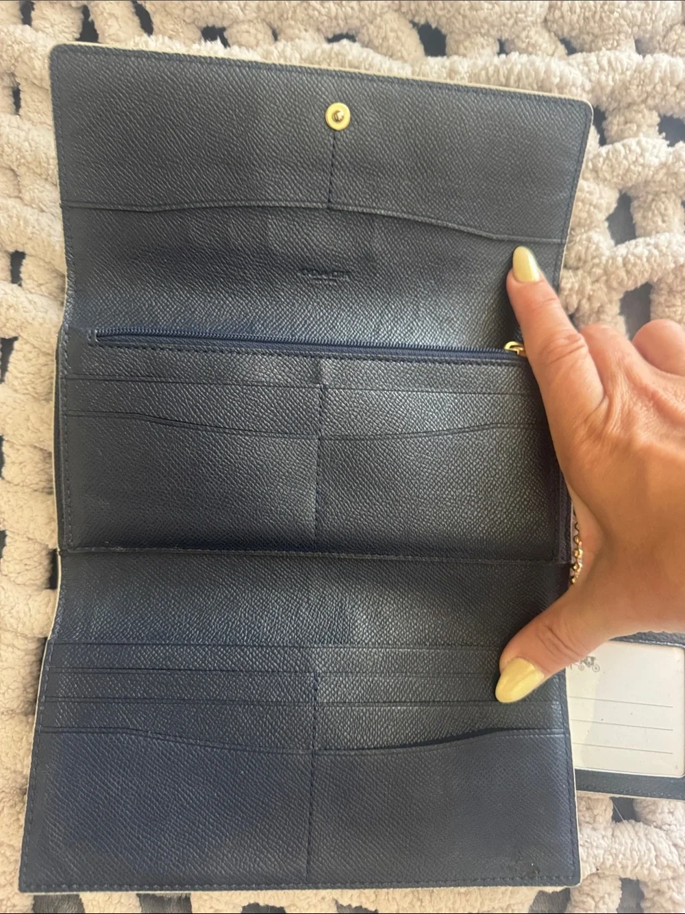 Coach navy crossgrain